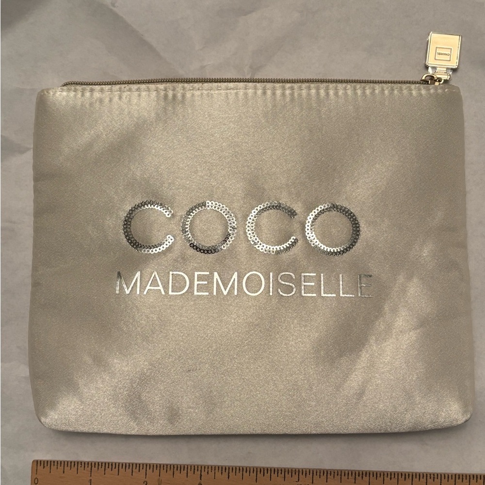 CHANEL Silver Cosmetic Bag
